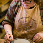 Victoria Claire Dawes at work in her studio at Yorkshire Art Space’ Persistence Works in Sheffield 2017